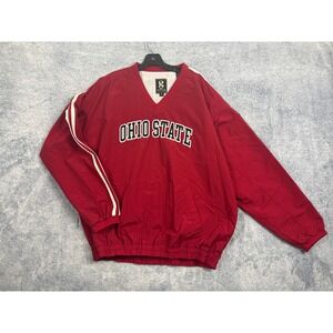 Gear For Sports Ohio State Buckeyes Windbreaker Pullover Red Mens XL NCAA V-Neck
